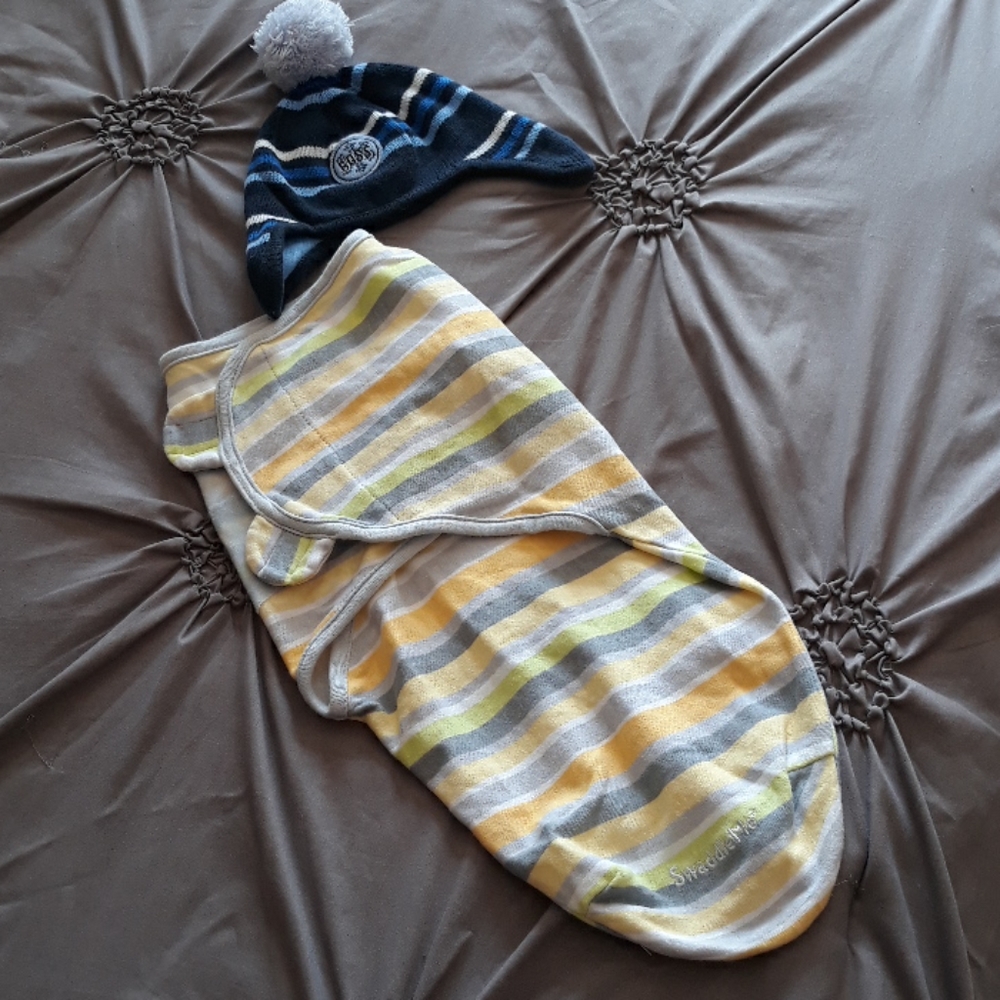 ➡️3/15$⬅️ Swaddle me / unisex baby sack+boy hat by hugo boss